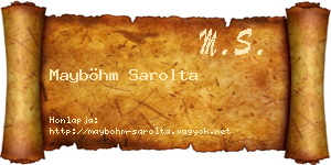 Mayböhm Sarolta névjegykártya
